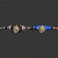 Two Men as 3D Character Models Wearing Different Outfits in Black and Blue
