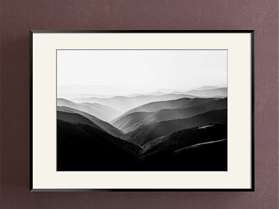 Modern Landscape Painting Simple Black and White Study Jingshan Decorative Painting model