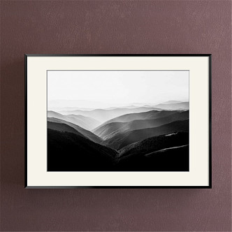 Modern Landscape Painting Simple Black and White Study Jingshan Decorative Painting 3d model