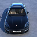 Black Porsche Panamera Sedan With Alloy Wheels And Front Logo Design