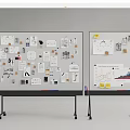 Modern Whiteboard Office Whiteboard Post-it Notes Paper Holder Whiteboard Kanban Mobile Whiteboard Post-it Notes Message Board Photo Wall 3d model