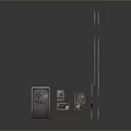 Various Industrial Electronic Appliances With Control Cabinet Small Devices And Metal Frame Structure