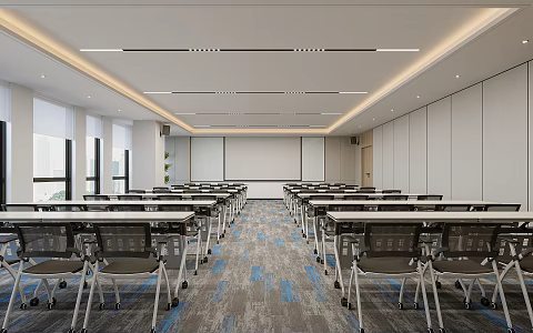 Multi-functional conference room meeting tables and chairs 3d model