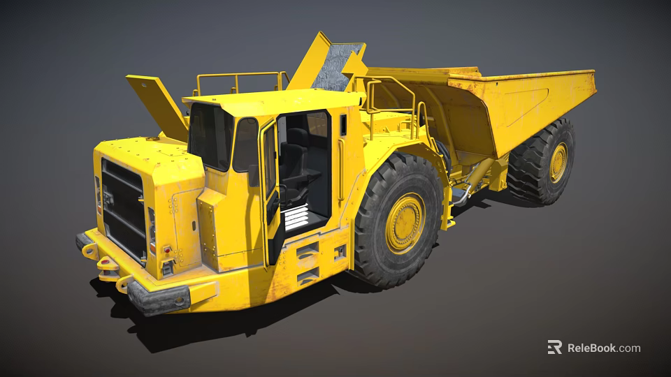 Yellow Heavy Duty Dump Truck 3D Model With Large Tires And Cabin Design 3d model 