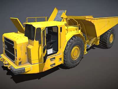 Mining vehicle, dump truck, engineering vehicle, large truck, large truck, construction vehicle, muck truck, heavy equipment, low face number, low model, simple model, film and television realism 3d model