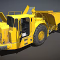 Yellow Heavy Duty Dump Truck 3D Model With Large Tires And Cabin Design