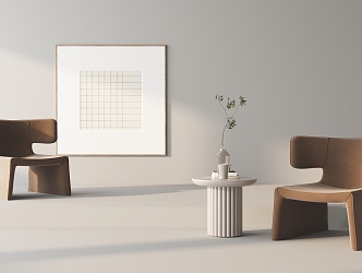 Modern leisure table and chair combination single chair combination 3d model