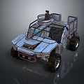 Industrial Off Road Vehicle With Open Frame Large Wheels And Metal Body