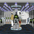 Fashion Retail Store in Shopping Mall with Mannequins and Stylish Clothing