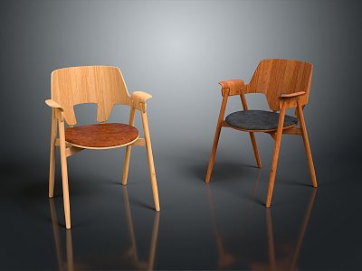 Chair Armchair Backrest Chair Single Chair Wood Chair Plastic Chair Wood Chair Plastic Chair Furniture 3d model