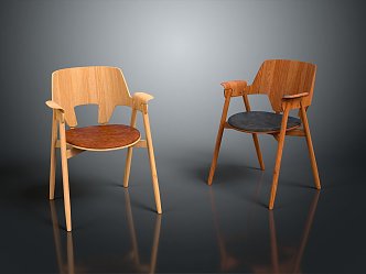 Chair Armchair Backrest Chair Single Chair Wood Chair Plastic Chair Wood Chair Plastic Chair Furniture 3d model