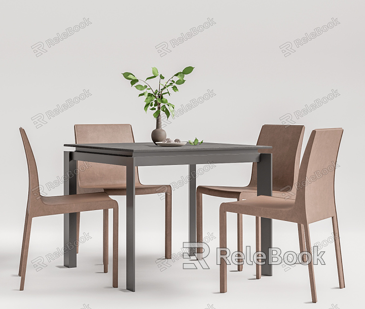 Modern Dining Table and Chair Combination Square Dining Table and Chair model