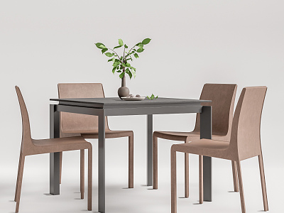 Modern Dining Table and Chair Combination Square Dining Table and Chair model