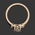 Elegant Pear Cut Yellow Gemstone Ring With Rose Gold Setting And Blue Accents