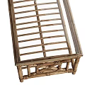 Natural Rattan Coffee Table With Glass Top And Woven Design Structure