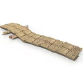 Modern Wooden Walkway Design Featuring Interlocking Planks For Scenic Outdoor Paths 3d model