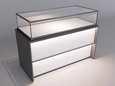 Retail Store Modern Display Case With Glass Top And Illuminated Panels For Merchandise 3d model
