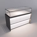 Retail Store Modern Display Case With Glass Top And Illuminated Panels For Merchandise