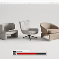 Modern Leisure Chairs With Various Designs Light Gray And Beige Tones Comfortable Upholstery