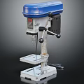 Blue Top Bench Drill Press With Metal Base And Adjustable Worktable Surface 3d model