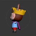 Cartoon Character With Rabbit Ears Wearing Golden Crown Holding Sword And Purple Cape