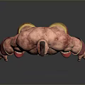 Muscular Fantasy Character With Bald Head Red Trunks And Boots