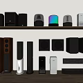 Modern Audio Speakers Collection With Various Types And Sleek Modern Designs 3d model
