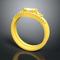 Elegant Golden Jewelry Ring With Multiple Small Stone Accents And Stylish Design