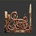 Ornate Copper Colored Crown With Intricate Scrollwork For Clothing Fashion Accessories