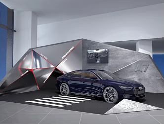 Car booth modern technology 3d model