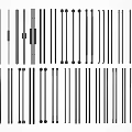Various Styles Of Slender Objects With Different Colors And Designs Arranged Neatly