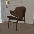 Modern Leisure Chair With Unique Design And Wooden Frame In Indoor Space With Green Plant