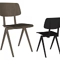 Modern Minimalist Leisure Chairs With Wooden Backrest And Metal Frame Comfortable Seats
