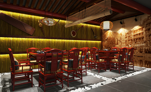 Chinese Hot Pot Shop 3d model