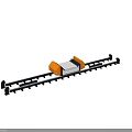 Industrial Equipment With Orange And White Components On Black Track System