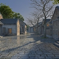 Chinese street alley 3d model