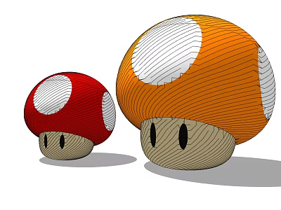 Modern ornaments mushroom head 3d model