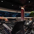 Elegant Modern Restaurant Interior With Leather Seats Wooden Tables And Wine Racks