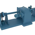 Blue Public Utility Mechanical Device With Chains Shafts And Base Structure