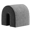 Comfortable Brown Suede Sofa Stool With Modern Arched Shape Design 3d model