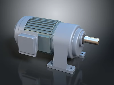 Heavy Duty Industrial Electric Motor With Heat Sink Stable Base And Rotating Shaft 3d model