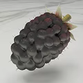 Fresh Ripe Blackberry With Juicy Plump Berries Green Leafy Sepals On Smooth Surface