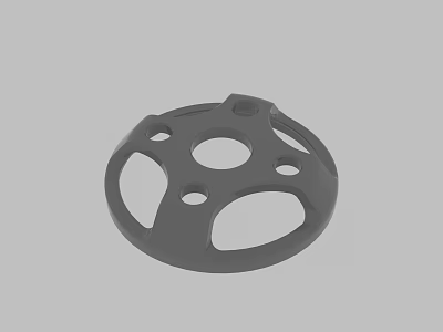 Gray Circular Industrial Mechanical Part With Holes And Cutout Design 3d model