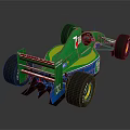 Green And Blue Electric Toy Racing Car With DAPALMA Logo And Numbers 71 34 Design