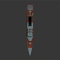 Modern Warship With Gray Hull Red Bottom Deck Antennas and Hull Number 300