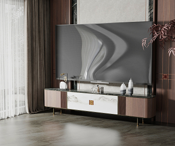 New Chinese TV Cabinet 3d model