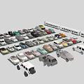 Various Car Models In Different Colors Styles And Sizes On 3d model