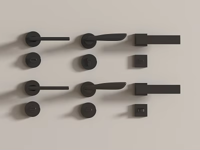 Black Door Handles And Knobs In Various Styles For Home Hardware 3d model