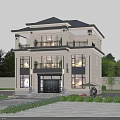 Detached Villa Two Story Exterior With Balcony Landscaped Garden And Front Yard
