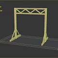 Wooden Building Frame Structure With Cross Beam Design And Transparent Base Platform
